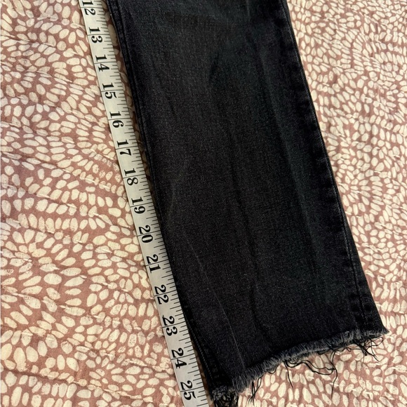 Abercrombie & Fitch Ankle Straight Ultra High Rise Jeans Distressed Black Size 0 - Picture 4 of 6